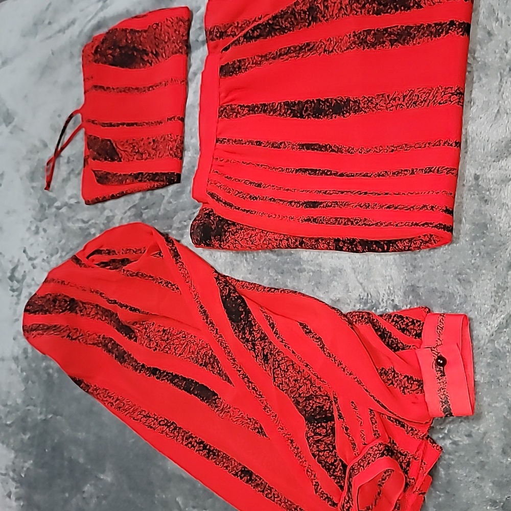 Marjorie Hamilton Red Striped Three Piece Set